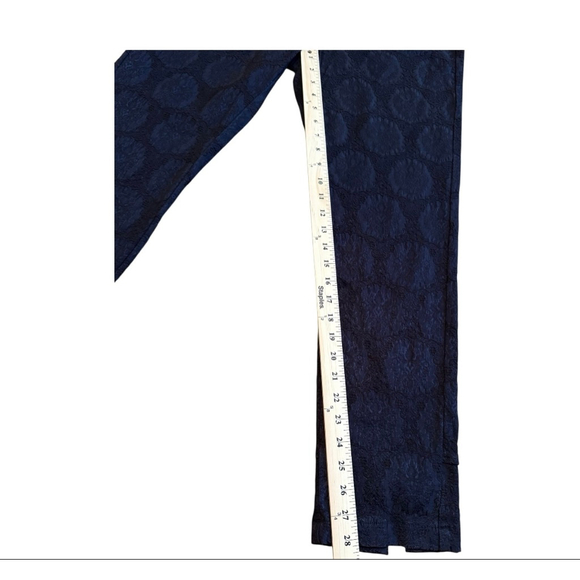 Women's Ethyl Classic Navy Patterned Ankle Pants Size 8 - Picture 8 of 10